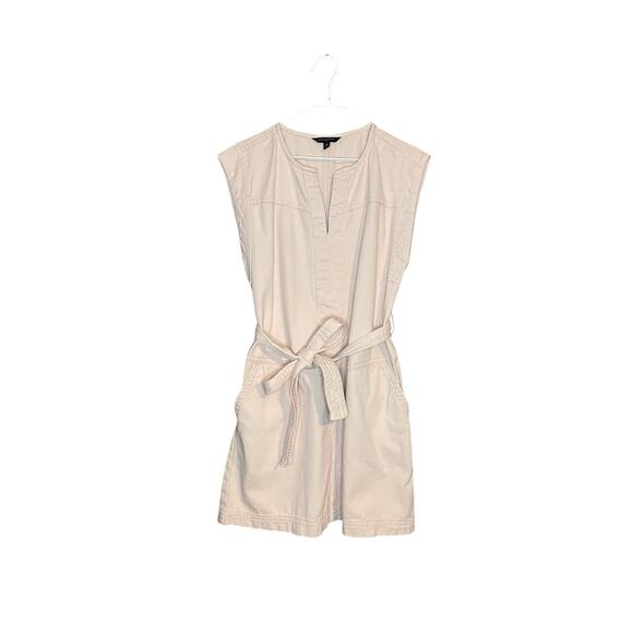 Banana Republic Petal Pink Denim Mini Dress Size Medium 100% Cotton Utility - Picture 1 of 7